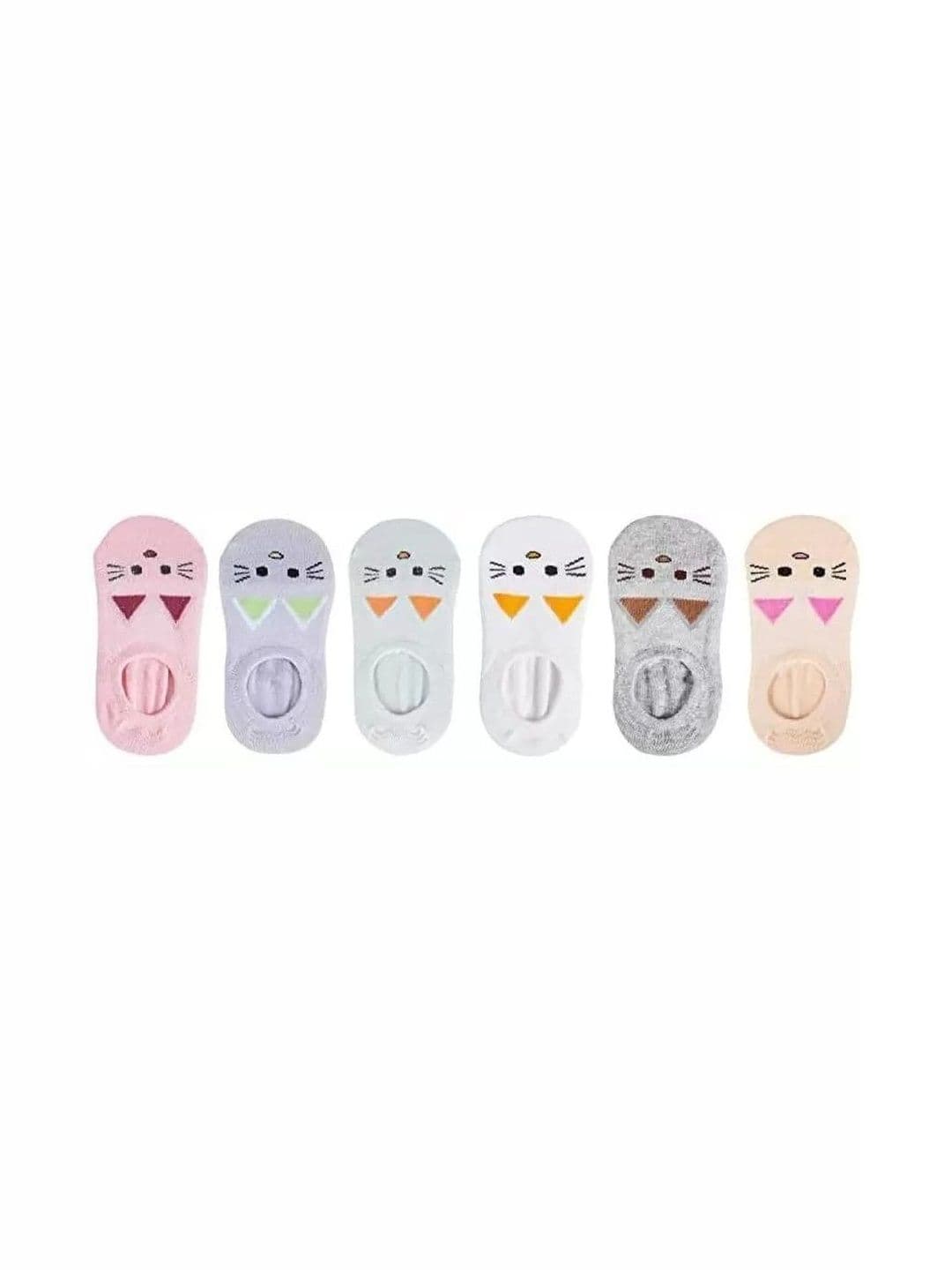 Faton Unisex Pack of 5 Cotton Patterned Shoe Liners Socks - view 1