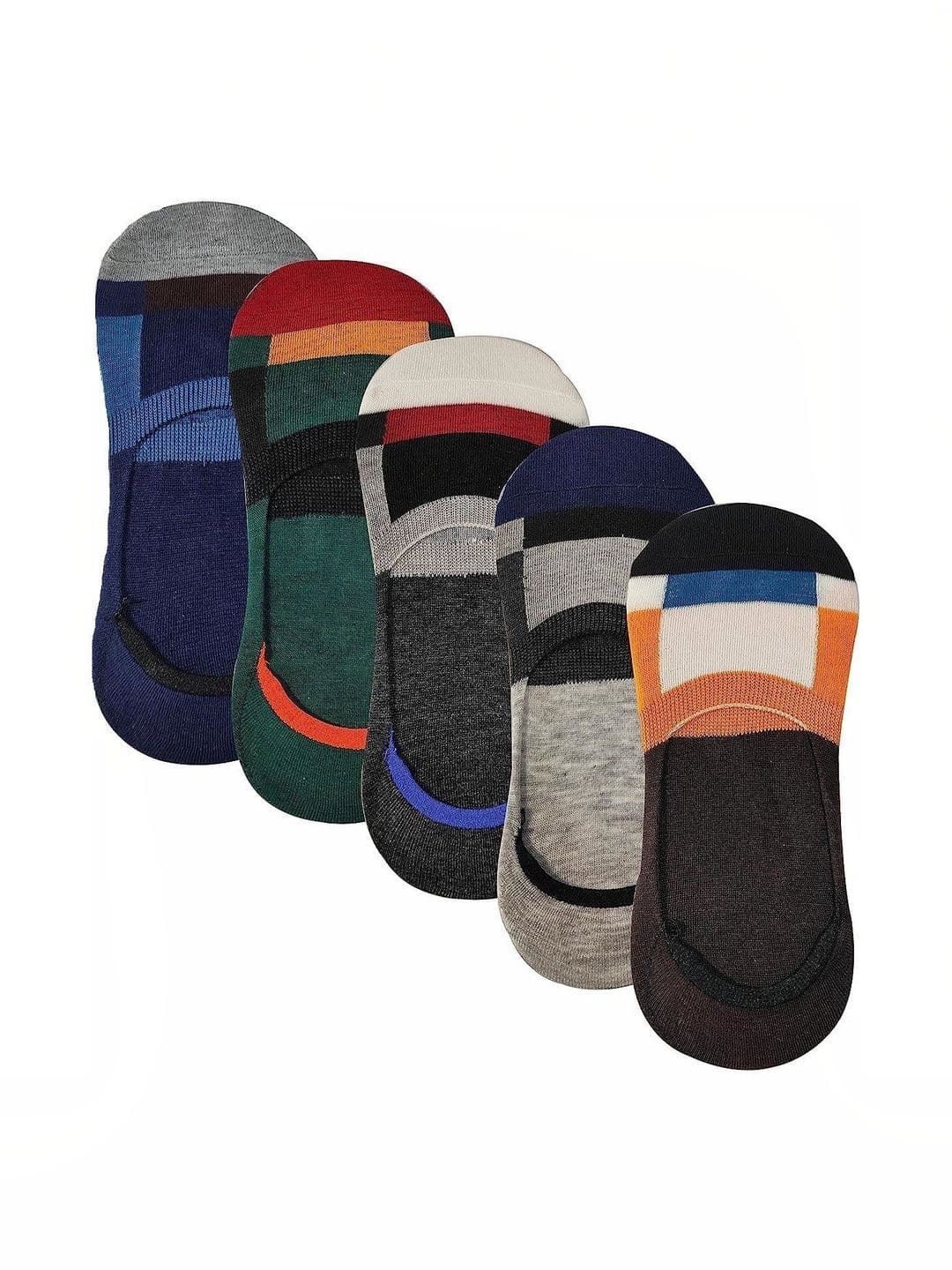 Faton Unisex Pack of 4 Cotton Patterned Shoe Liners Socks - view 1