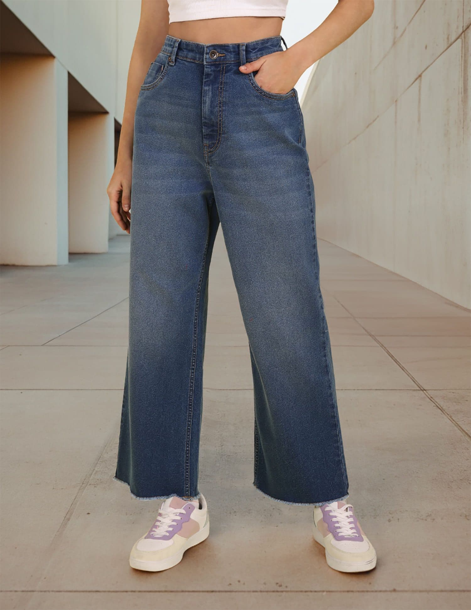 Flying Machine Women Blue Straight Fit High-Rise Light Fade Stretchable Jeans - view 1