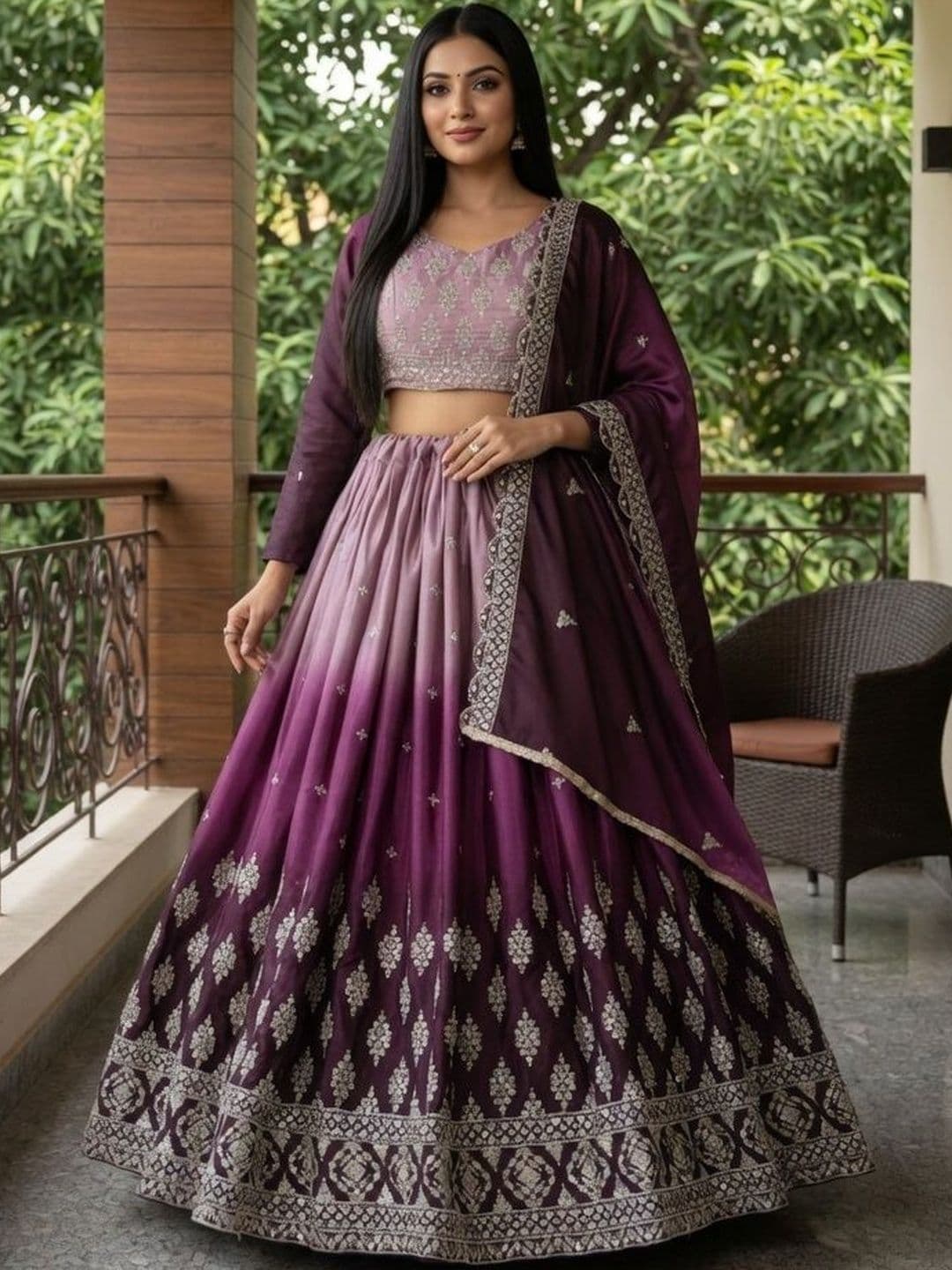Closin Embellished Sequinned Ready to Wear Lehenga & Unstitched Blouse With Dupatta - view 1