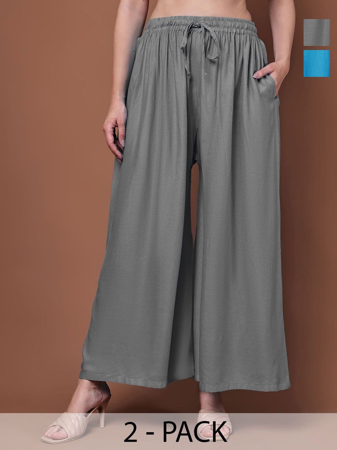 KALINI Women 2 Flared Ethnic Palazzos - view 1