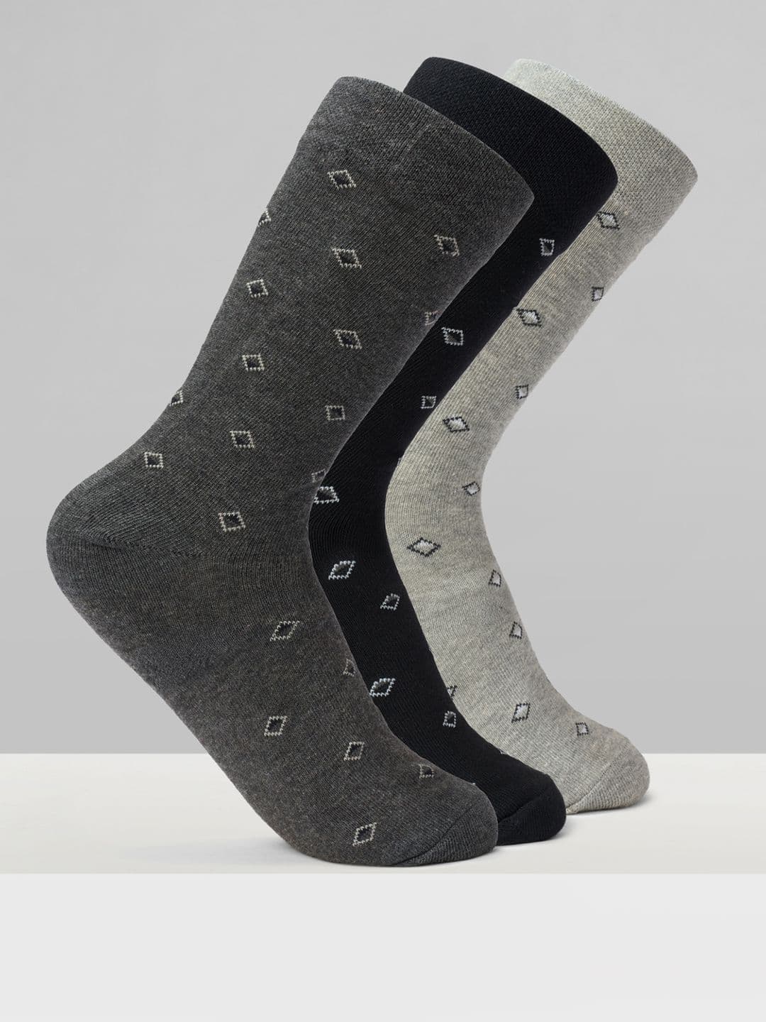 Urban Ranger by pantaloons Men Pack of 3 Cotton Blend Assorted Patterned Calf Length Socks - view 1