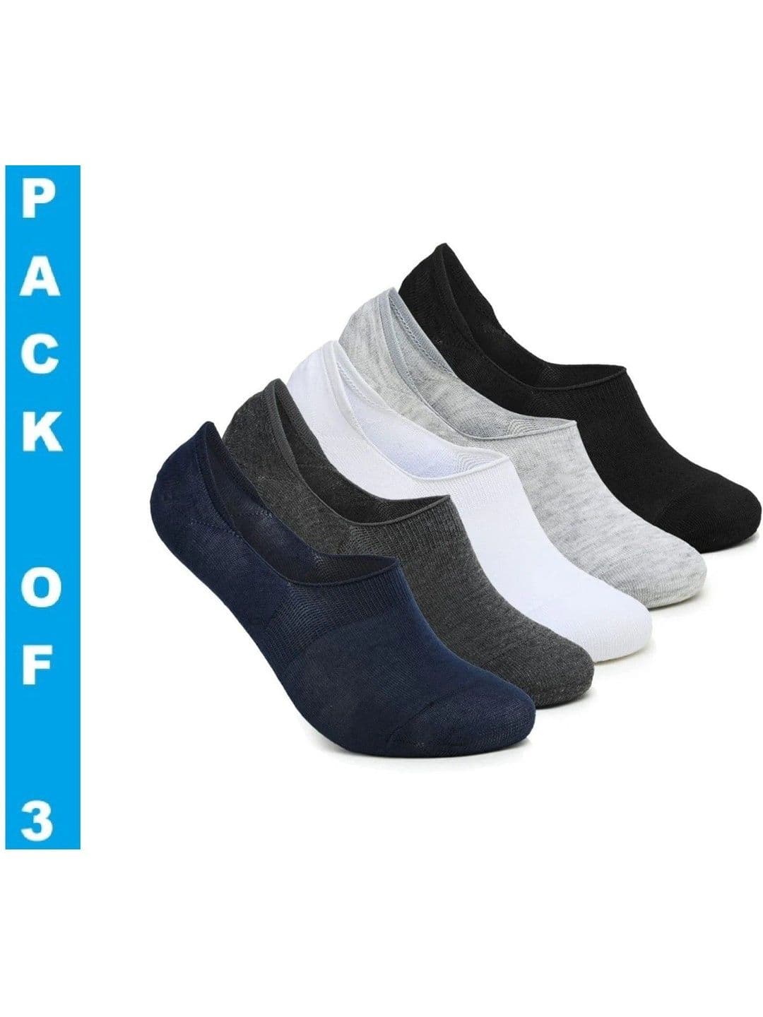 Faton Men Pack of 3 Cotton Shoe Liners Socks - view 1