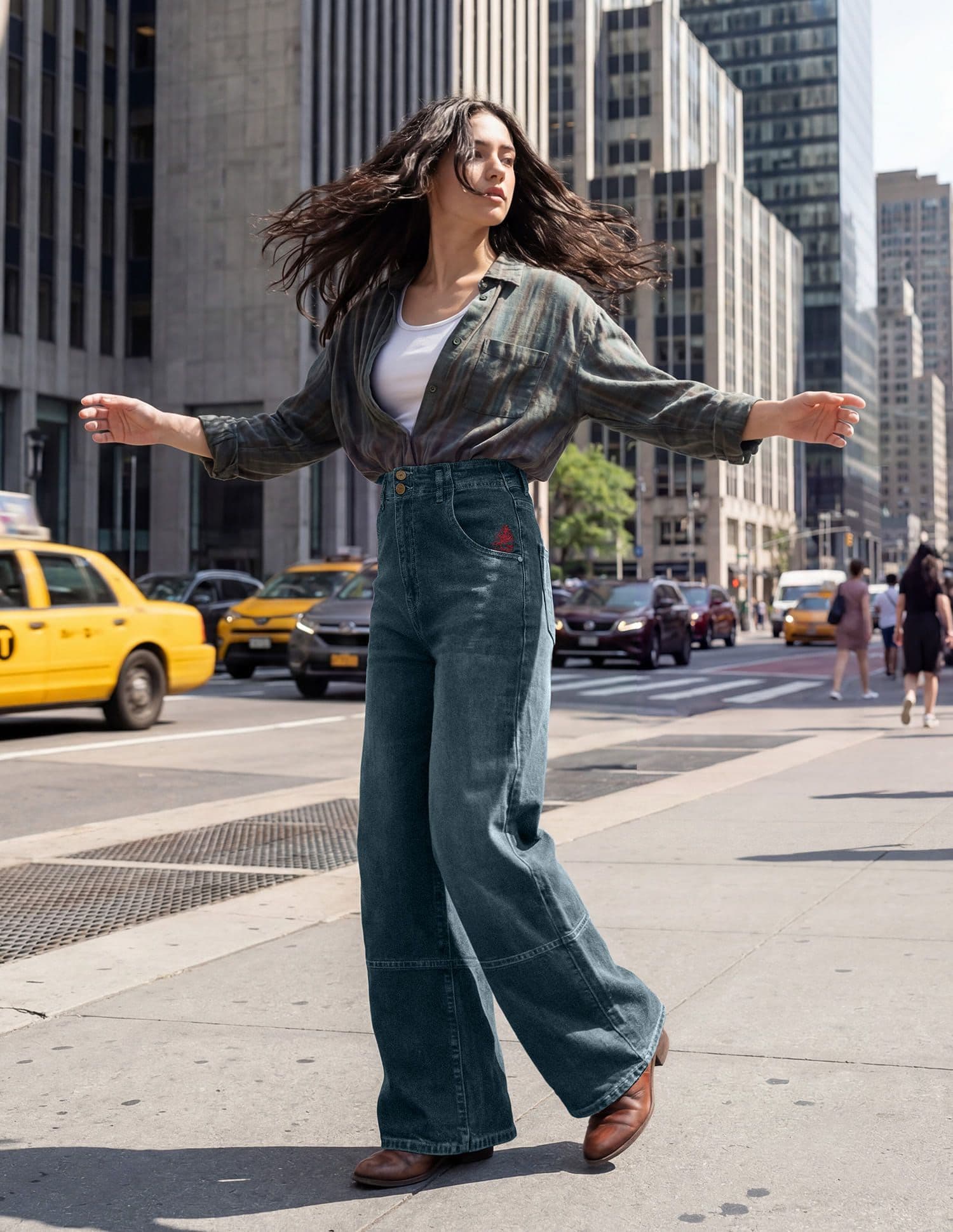 Flying Machine Women Wide Leg High-Rise Light Fade Stretchable Jeans - view 1