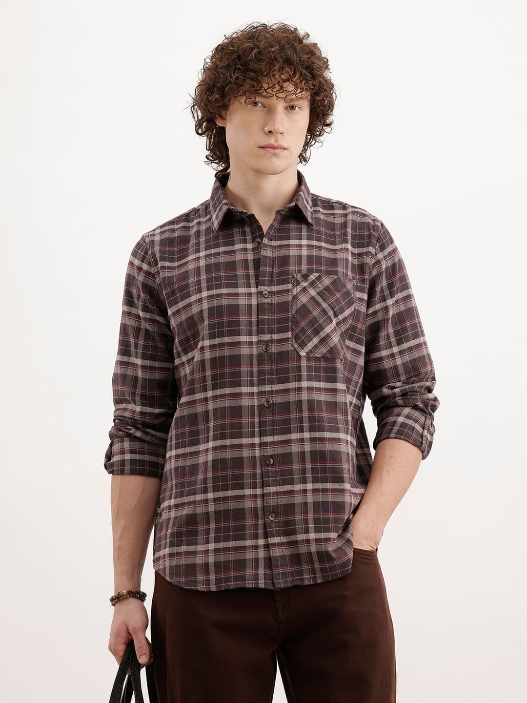 WROGN Checked Pure Cotton Casual Shirt - view 1