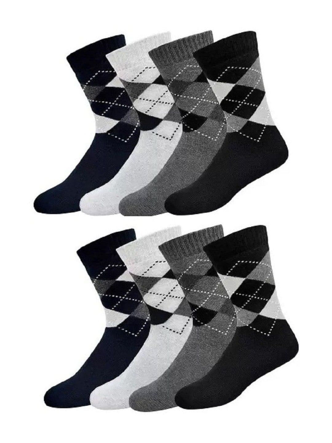 Faton Unisex Pack of 8 Cotton Patterned Above Ankle Socks - view 1