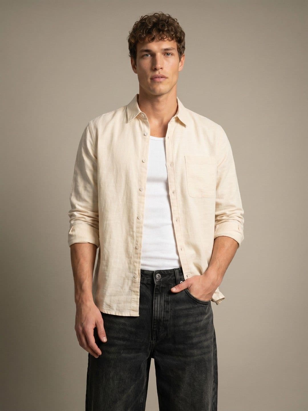 glitchez Spread Collar Pure Cotton Casual Shirt - view 1