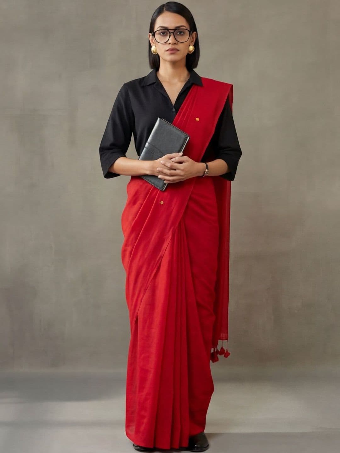 Navibhu Smart Workwear Pure Cotton Belted Saree - view 1