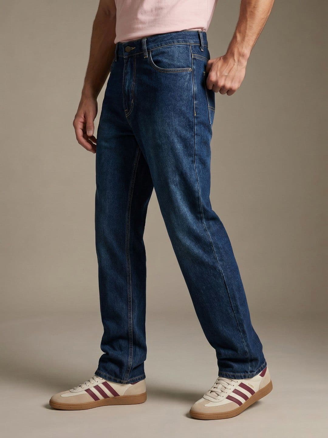 glitchez Men Straight Fit Pure Cotton Jeans