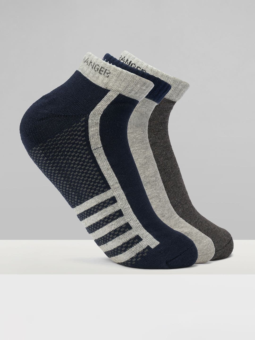 Urban Ranger by pantaloons Men Pack Of 3 Cotton Assorted Colourblocked Above Ankle Socks - view 1