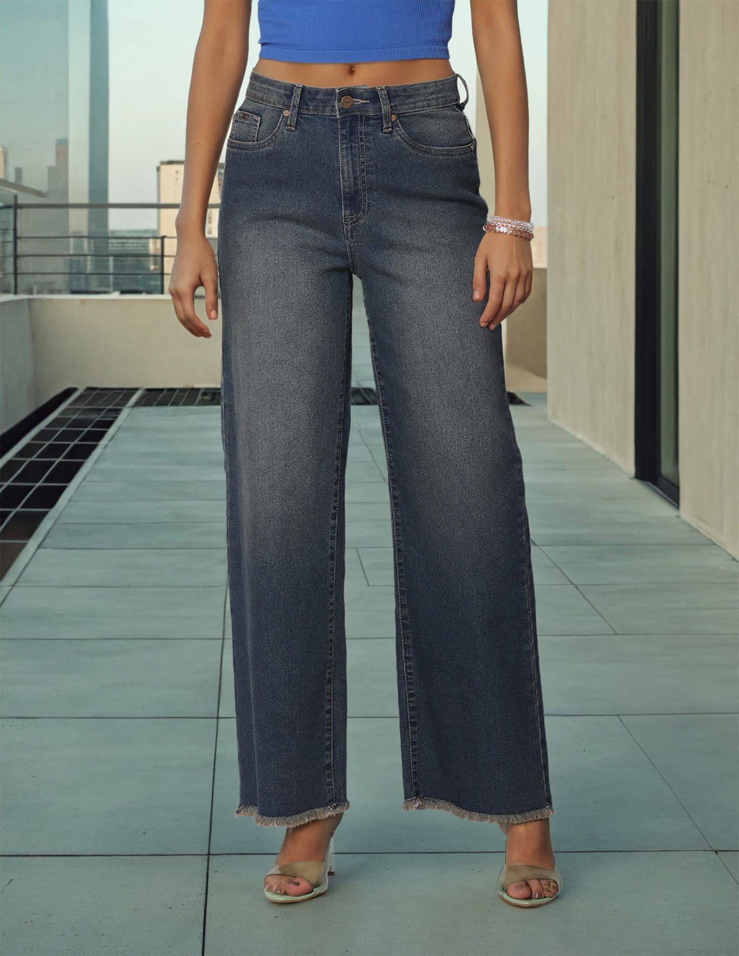 Flying Machine Women Wide Leg High-RiseWide Leg Light Fade Clean Look Stretchable Jeans - view 1