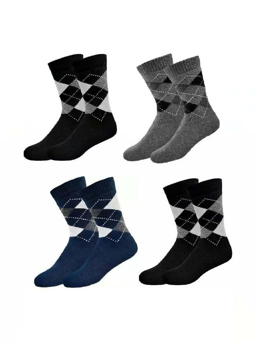 Faton Unisex Pack of 4 Cotton Patterned Calf Length Socks - view 1