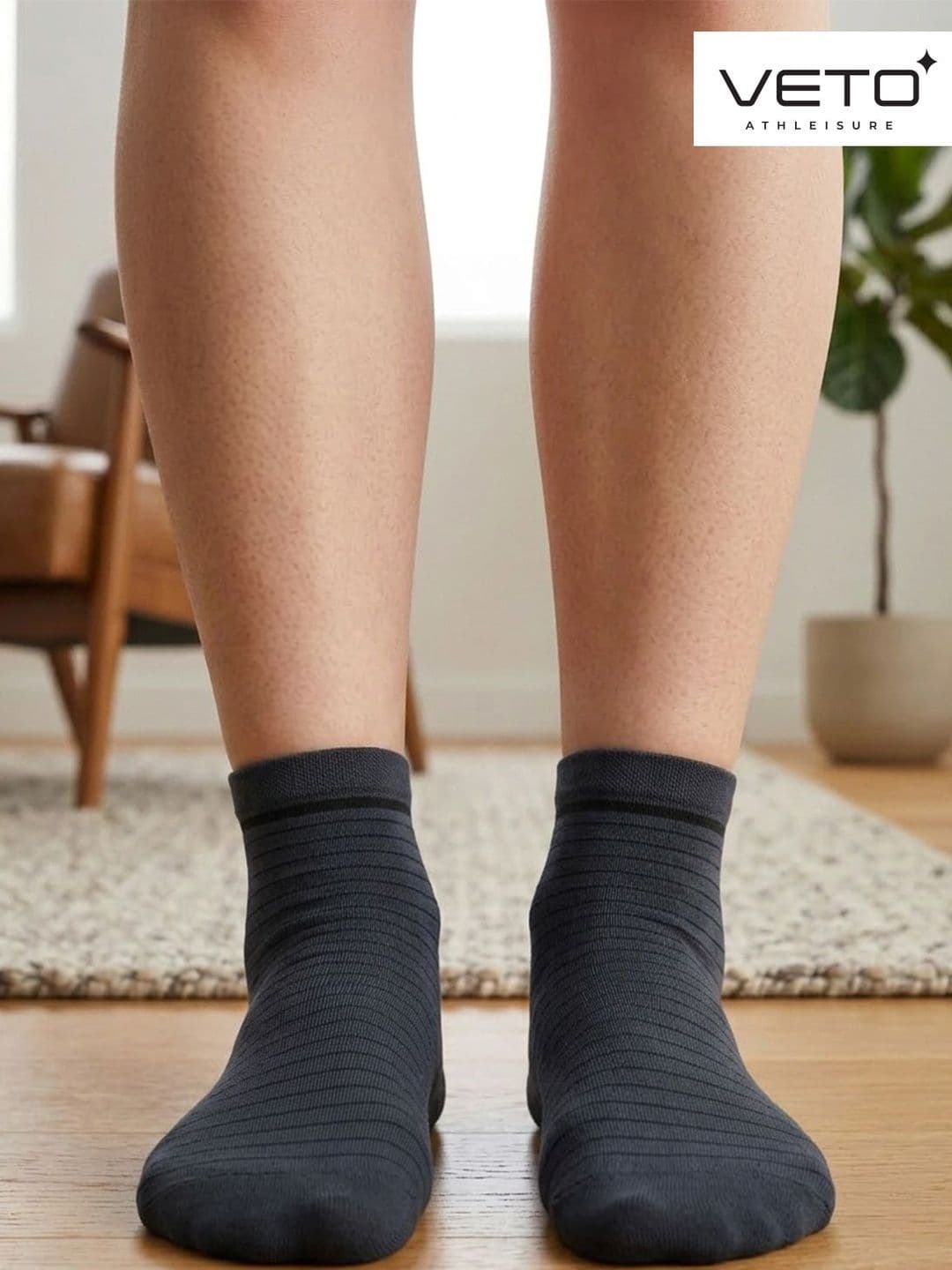 VETO ATHLEISURE Men Cotton Assorted Striped Ankle Length Socks - view 1