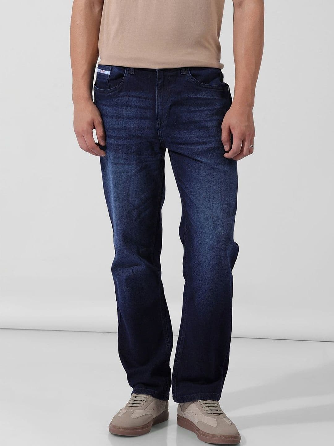 The Indian Garage Co Men Regular Fit Clean Look Stretchable Jeans - view 1