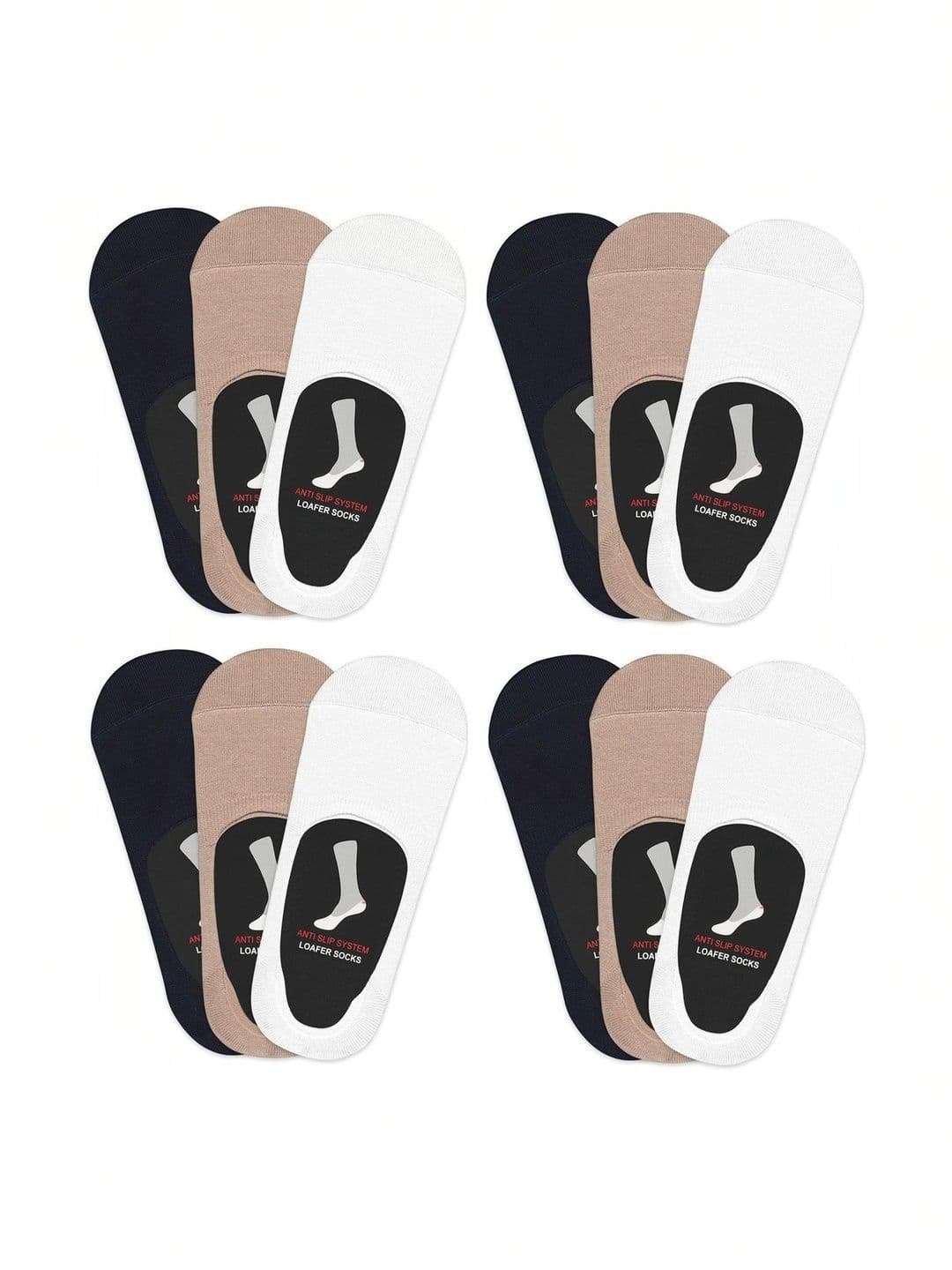 Faton Men Pack of 10 Cotton Shoe Liners Socks - view 1