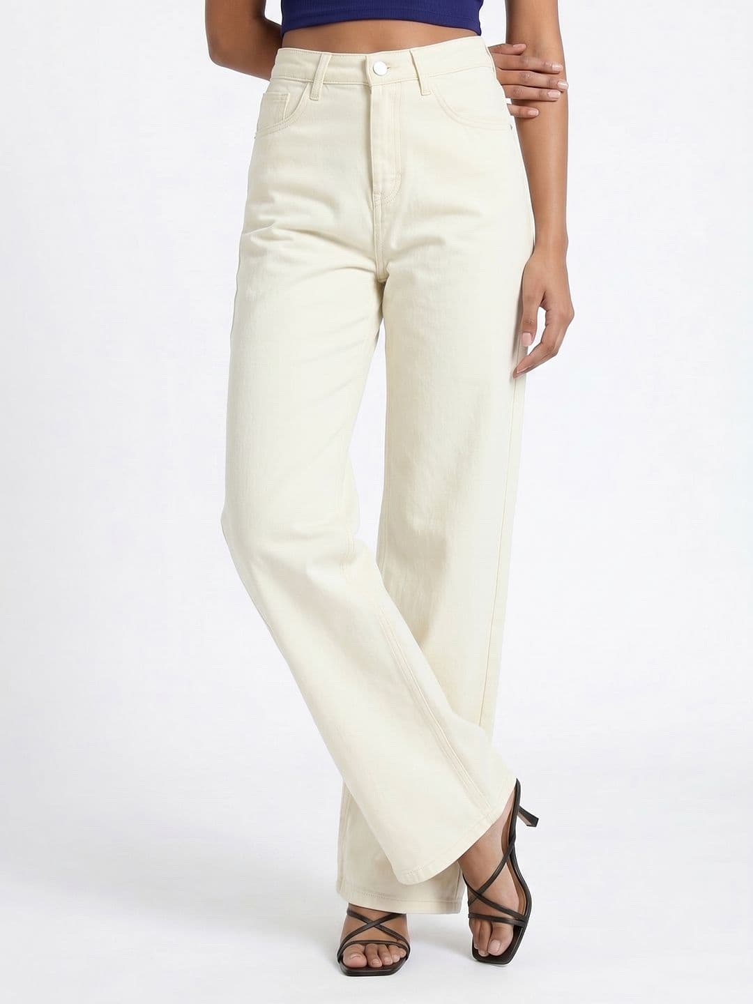 glitchez Women Straight Fit Pure Cotton High-Rise Jeans - view 1