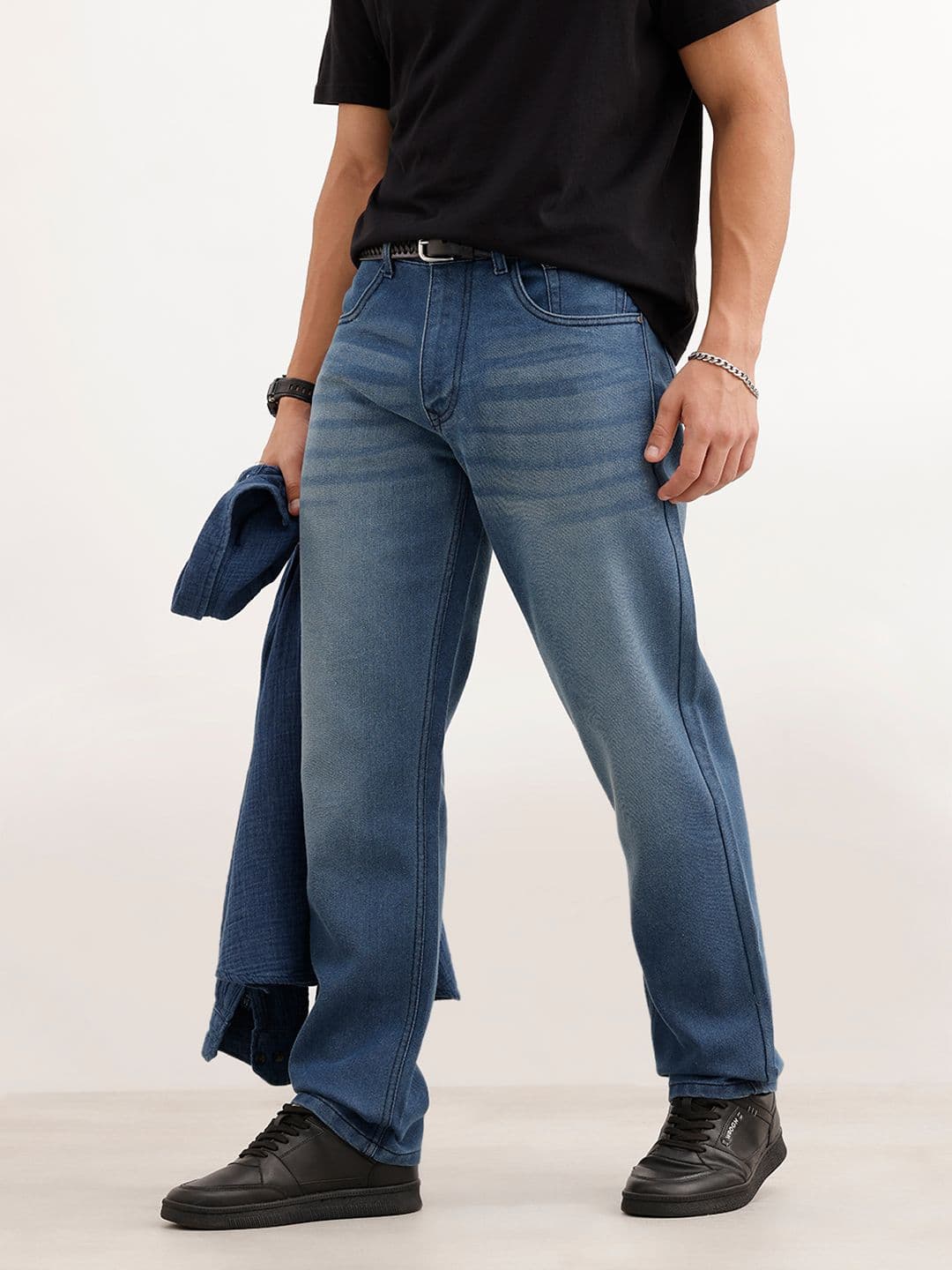 WROGN Men Anti Fit Light Fade Pure Cotton Jeans - view 1