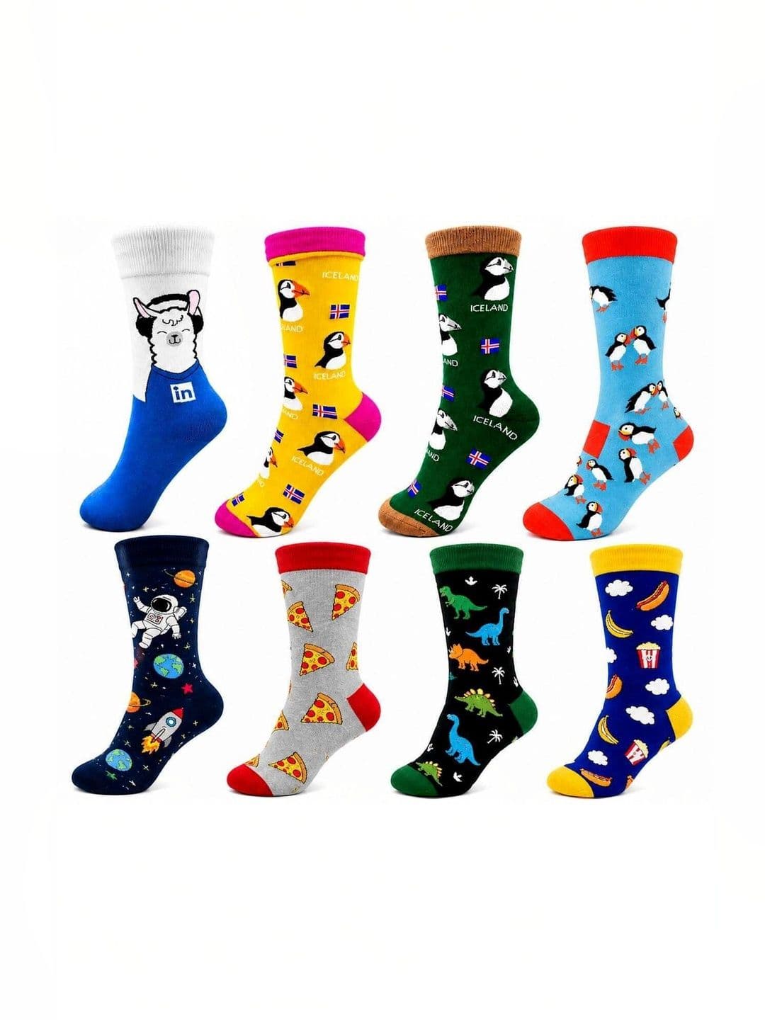 Faton Unisex Pack of 6 Cotton Patterned Calf Length Socks - view 1