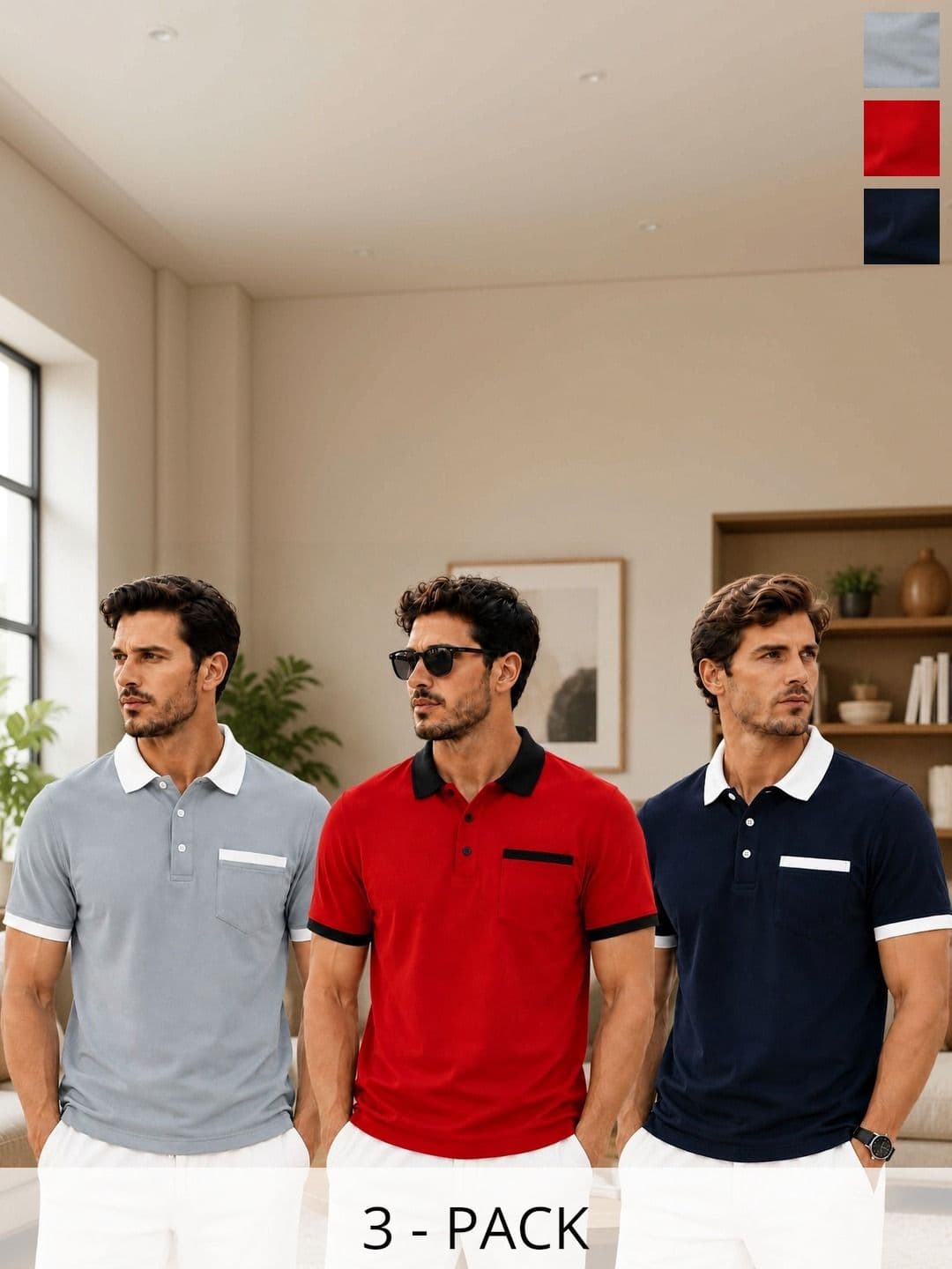 SCUBA Men 3 Polo Collar Pockets T-shirt - view 1