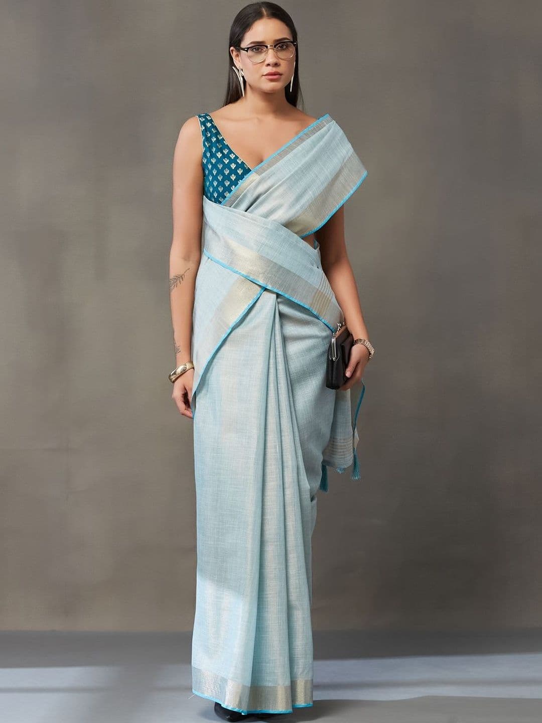Navibhu Contemporary Office-Wear Woven Design Saree - view 1