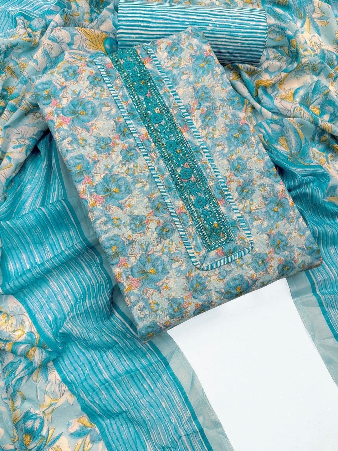 CLEMIRA Printed Pure Cotton Unstitched Dress Material - view 1