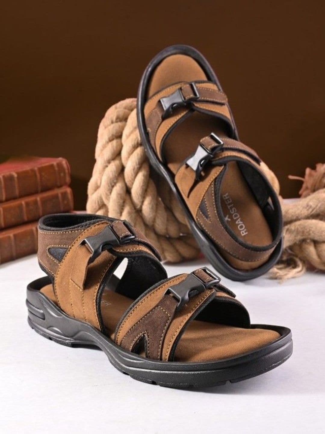 The Roadster Lifestyle Co. Men Tan Casual Cushioned Footbed Lightweight Outdoor Sandals - view 1