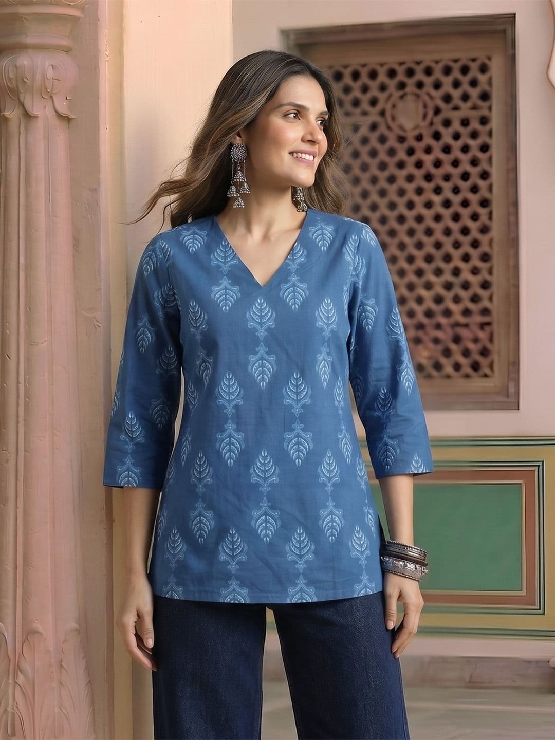 Anouk Ethnic Motifs Printed Pure Cotton Kurti - view 1