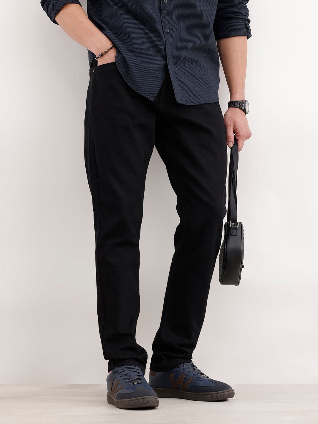 WROGN Men Slim Fit Mid-Rise Cotton Jeans - view 1