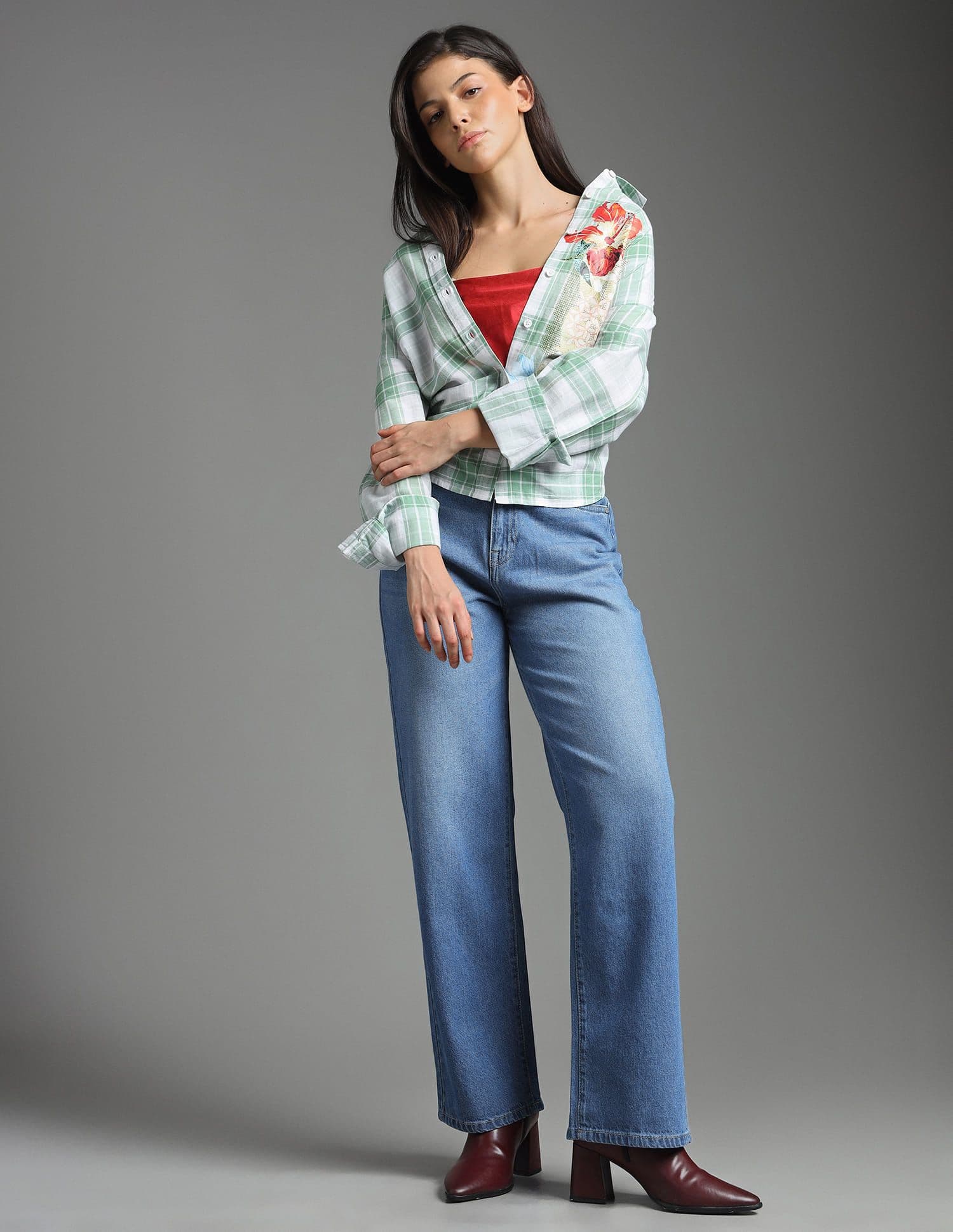 Flying Machine Women Straight Fit High-Rise Light Fade Cotton Jeans - view 1