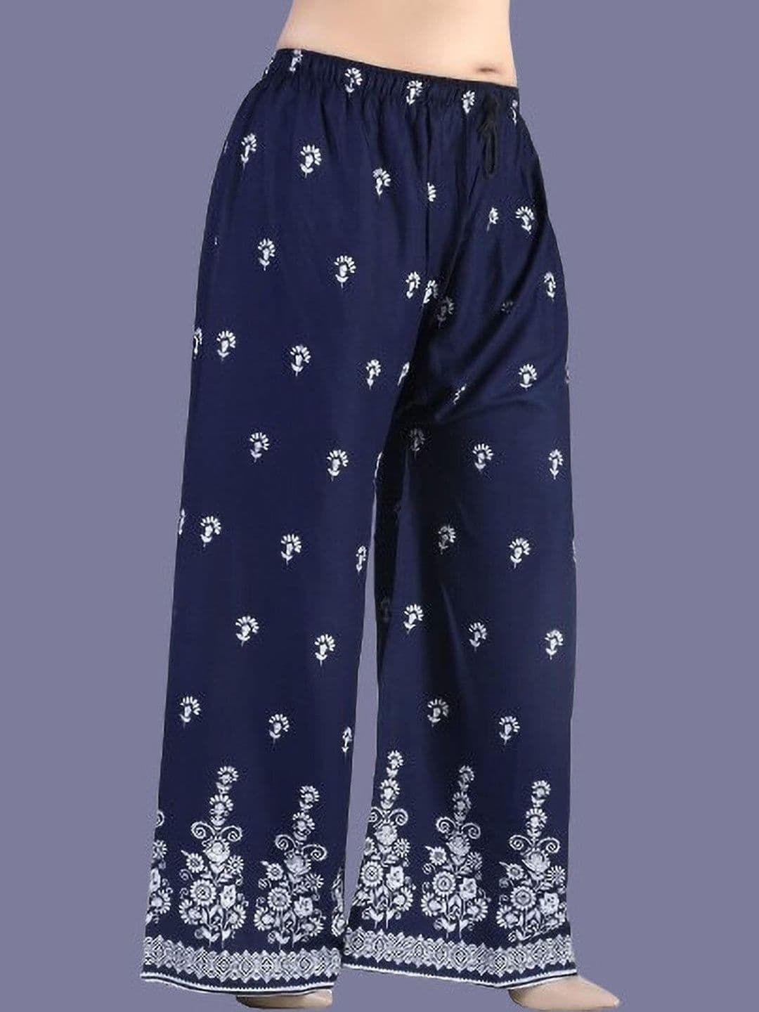 BINISH Women Floral Printed Chambray Ethnic Palazzos - view 1