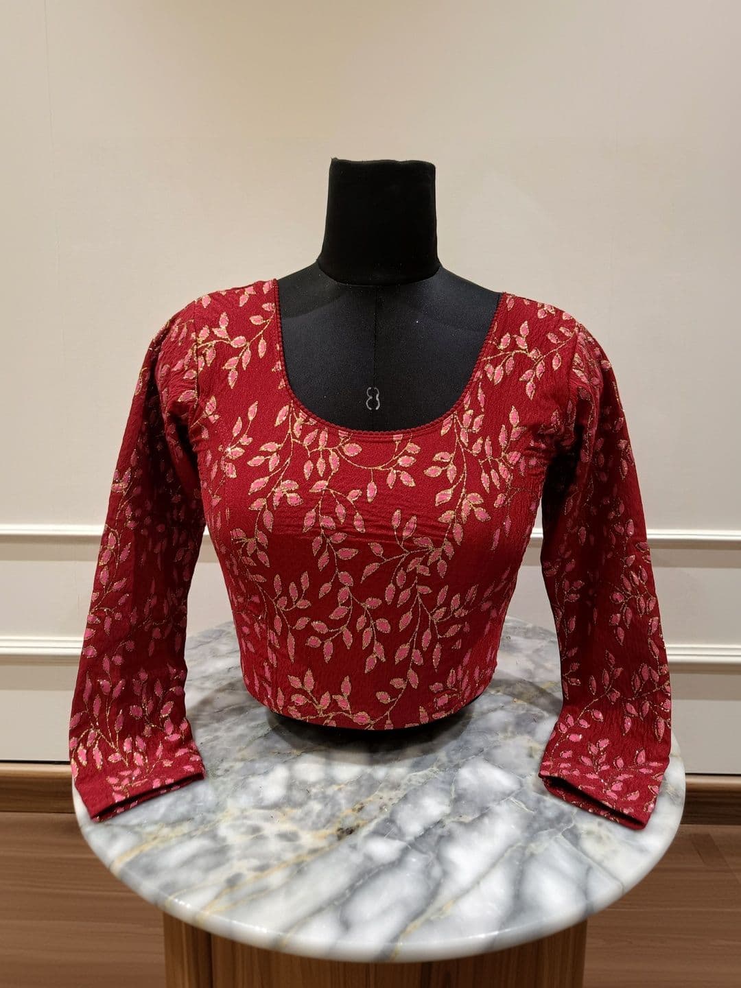 NAVKA FASHION Cotton Blend Embroidered Zari Saree Blouse - view 1