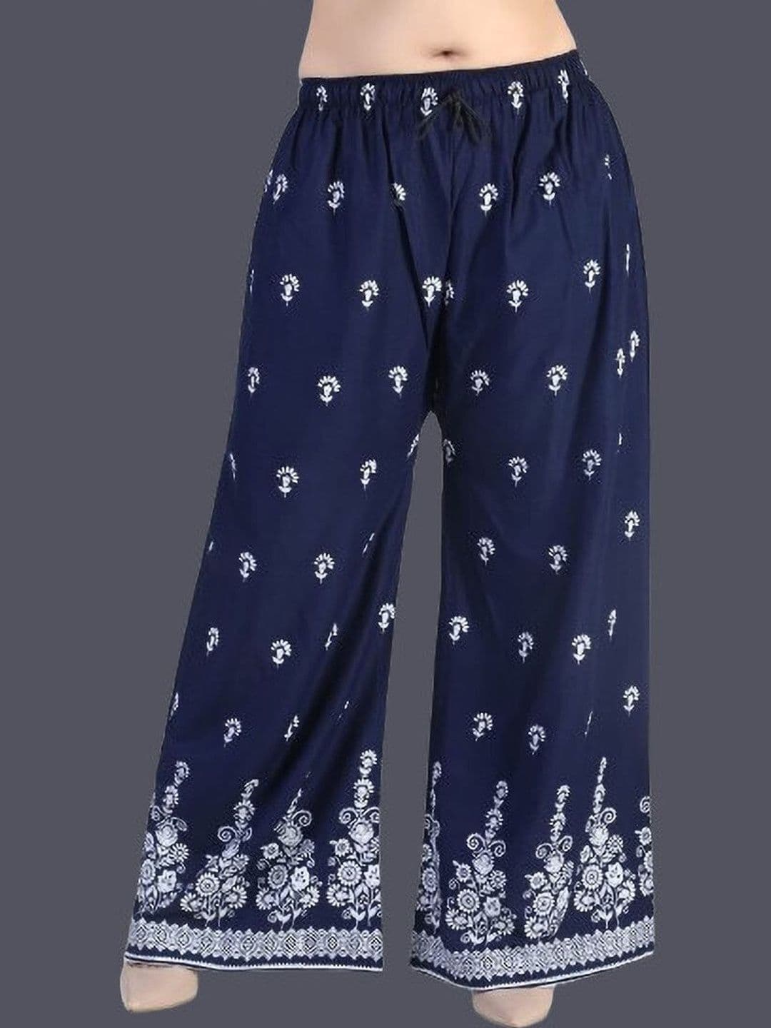 BINISH Women Floral Printed Chambray Ethnic Palazzos - view 1
