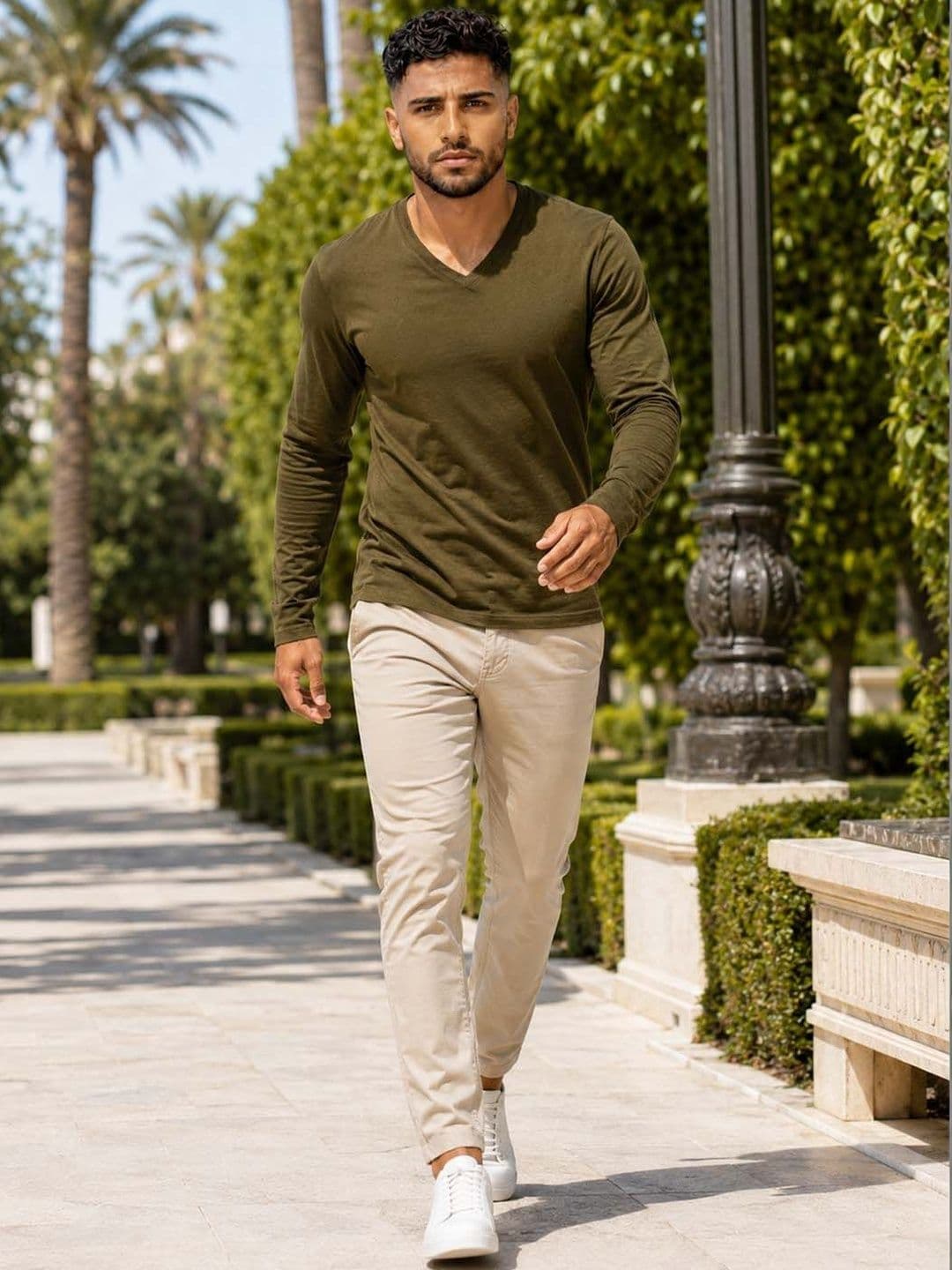 FBAR Men Solid V Neck Full Sleeve T Shirt - view 1