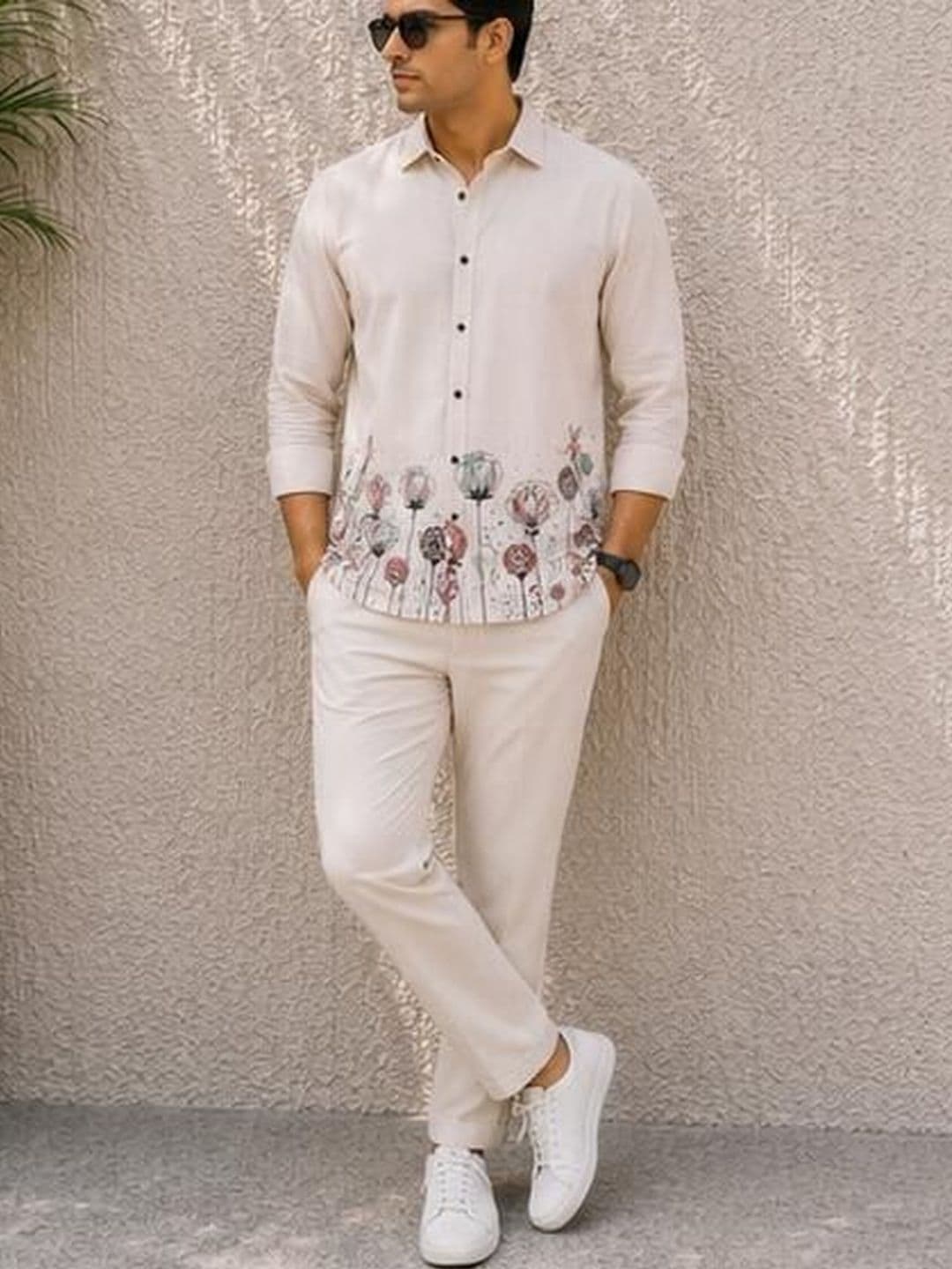 Vesido Men Classic Floral Sheer Printed Casual Shirt - view 1