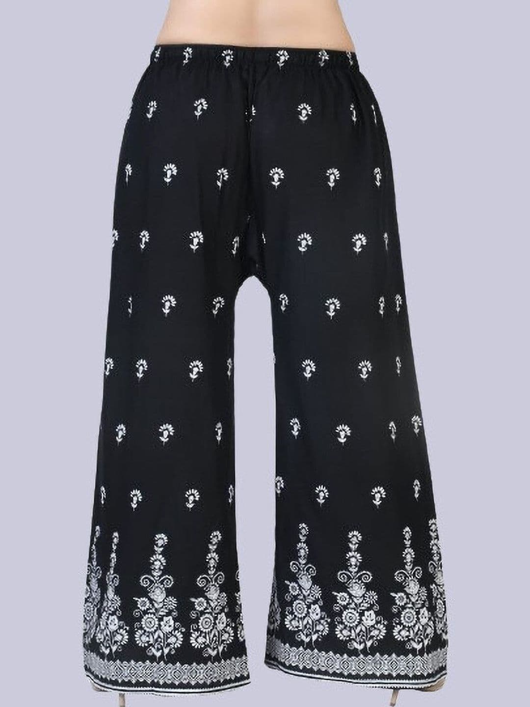 BINISH Women Floral Printed Chambray Ethnic Palazzos - view 1