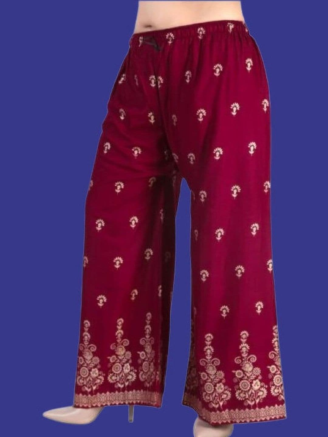 BINISH Women Ethnic Motifs Printed Chambray Ethnic Palazzos - view 1