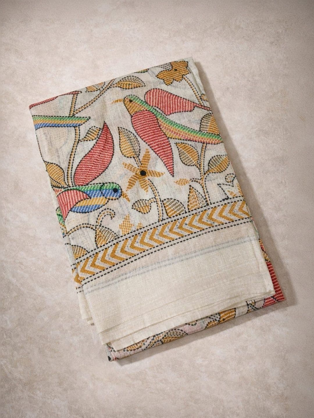 SAHINA DUPATTA Ethnic Motifs Printed Art Silk Dupatta with Thread Work - view 1