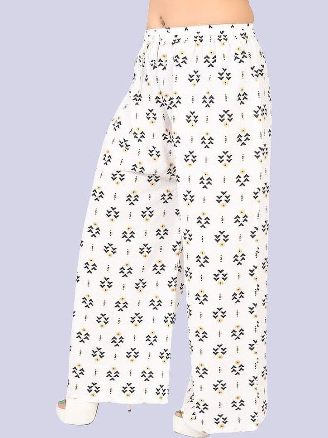 BINISH Geometric Printed Chambray Ethnic Palazzos - view 1