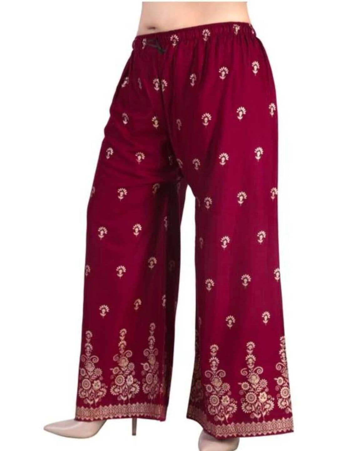 BINISH Women Ethnic Motifs Printed Chambray Ethnic Palazzos - view 1