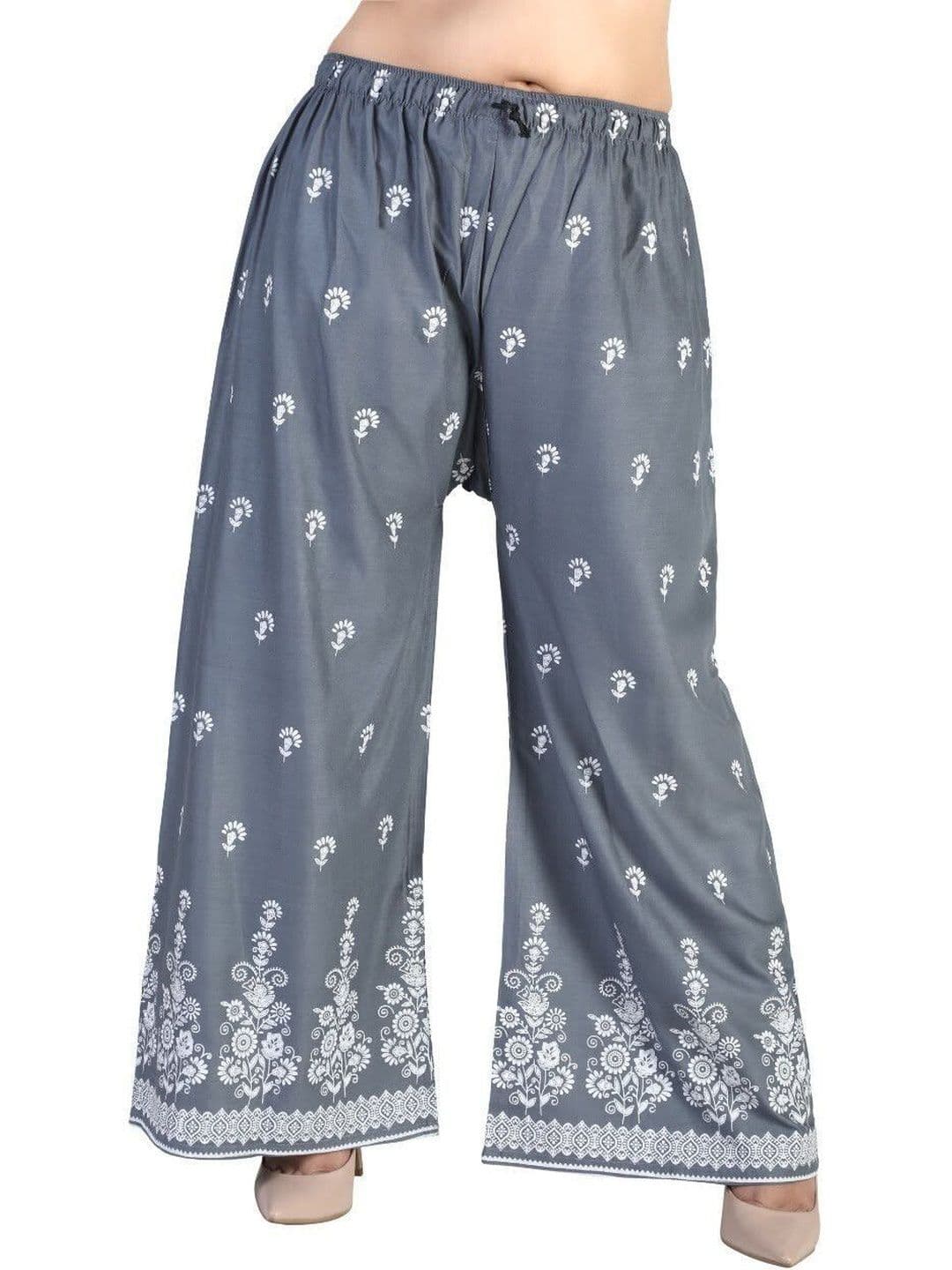 BINISH Women Floral Printed Chambray Ethnic Palazzos - view 1