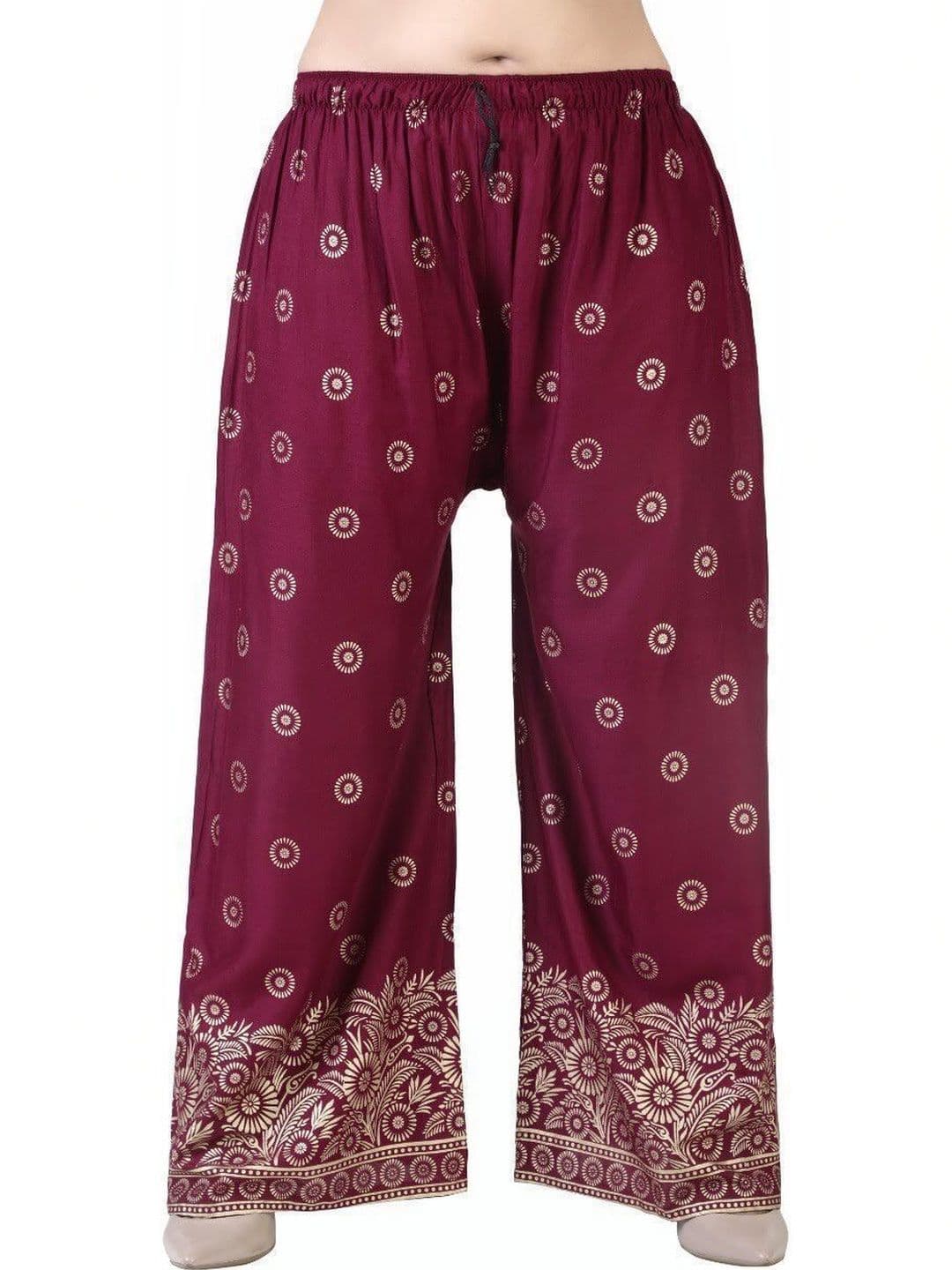 BINISH Women Ethnic Motifs Printed Chambray Ethnic Palazzos - view 1