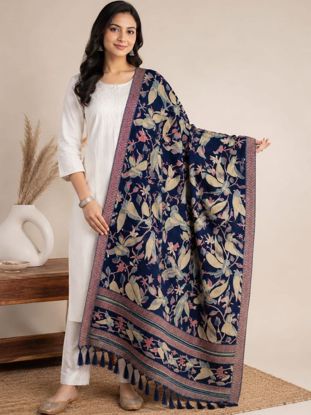 SAHINA DUPATTA Ethnic Motifs Woven Design Art Silk Dupatta with Thread Work - view 1