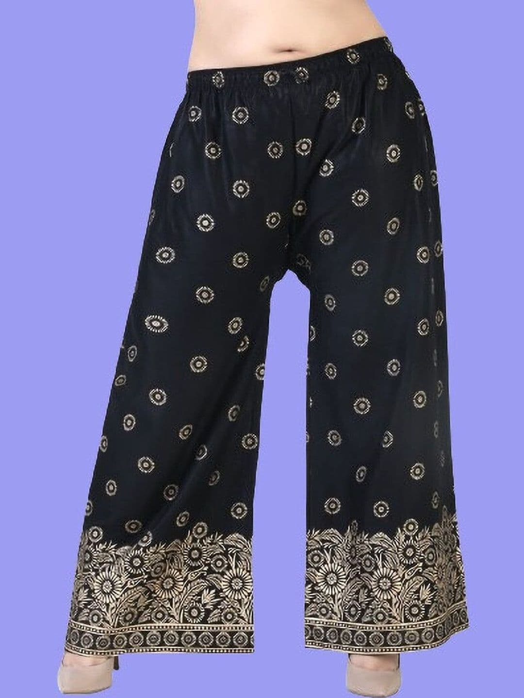BINISH Women Floral Printed Chambray Ethnic Palazzos - view 1