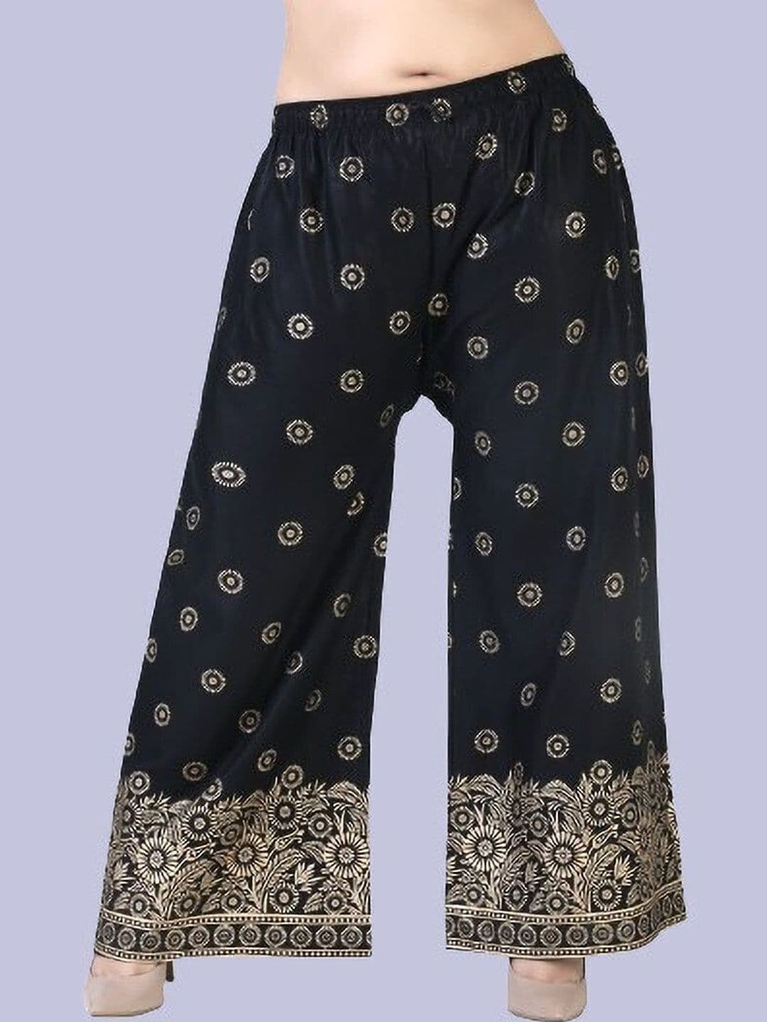 BINISH Women Floral Printed Chambray Ethnic Palazzos - view 1