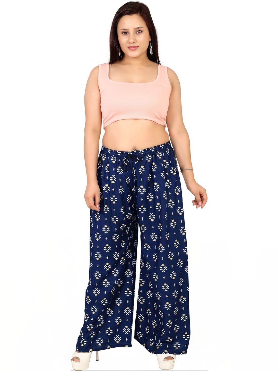 BINISH Women Ethnic Motifs Printed Chambray Ethnic Palazzos - view 1