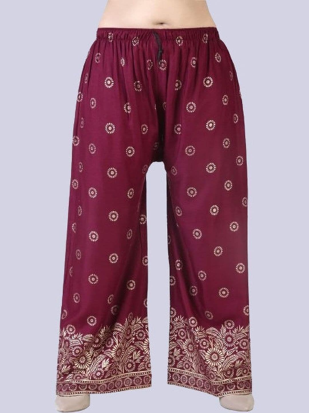 BINISH Women Ethnic Motifs Printed Chambray Ethnic Palazzos - view 1
