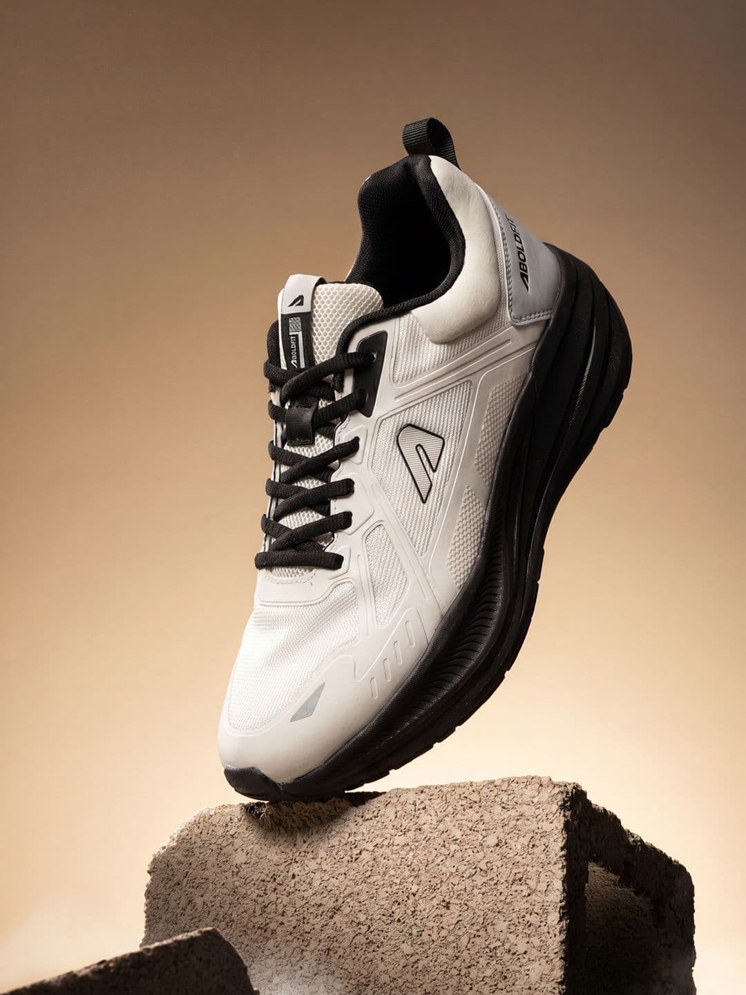 BOLDFIT Men Off-White Black PaceX Running Shoes - view 1