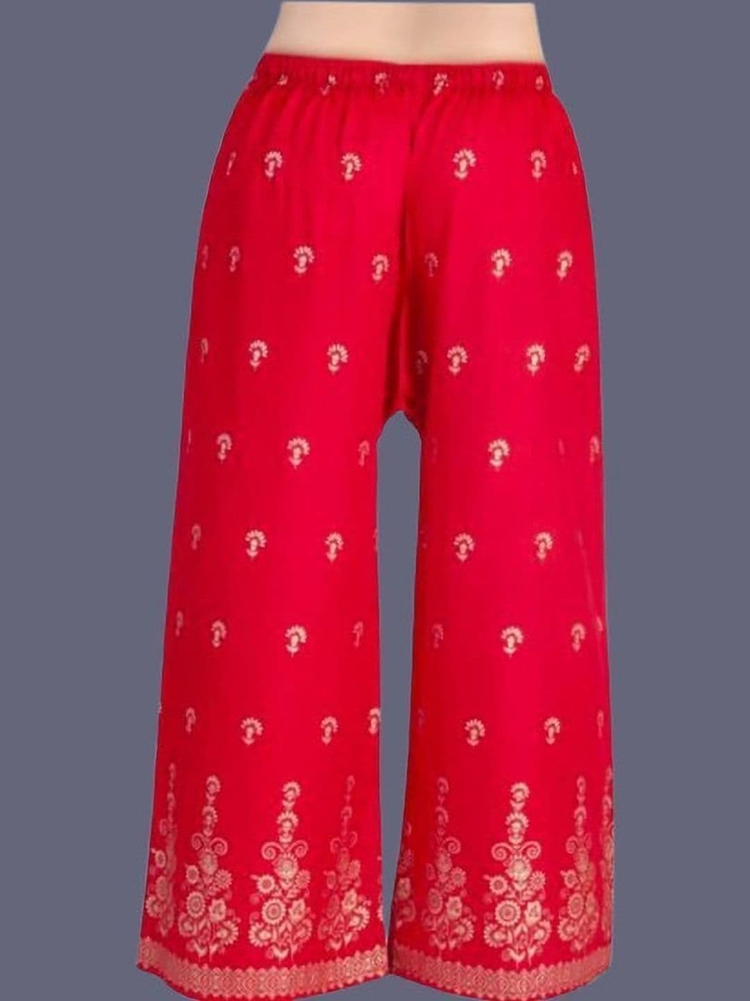 BINISH Women Ethnic Motifs Printed Chambray Cropped Ethnic Palazzos - view 1