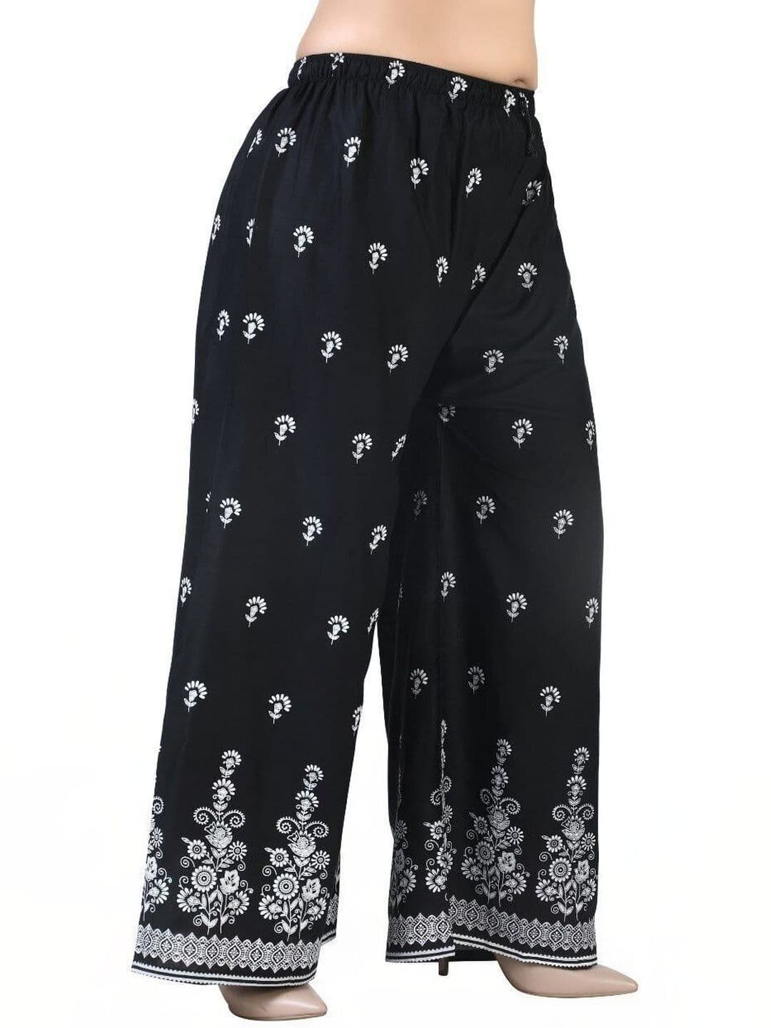 BINISH Women Floral Printed Chambray Ethnic Palazzos - view 1