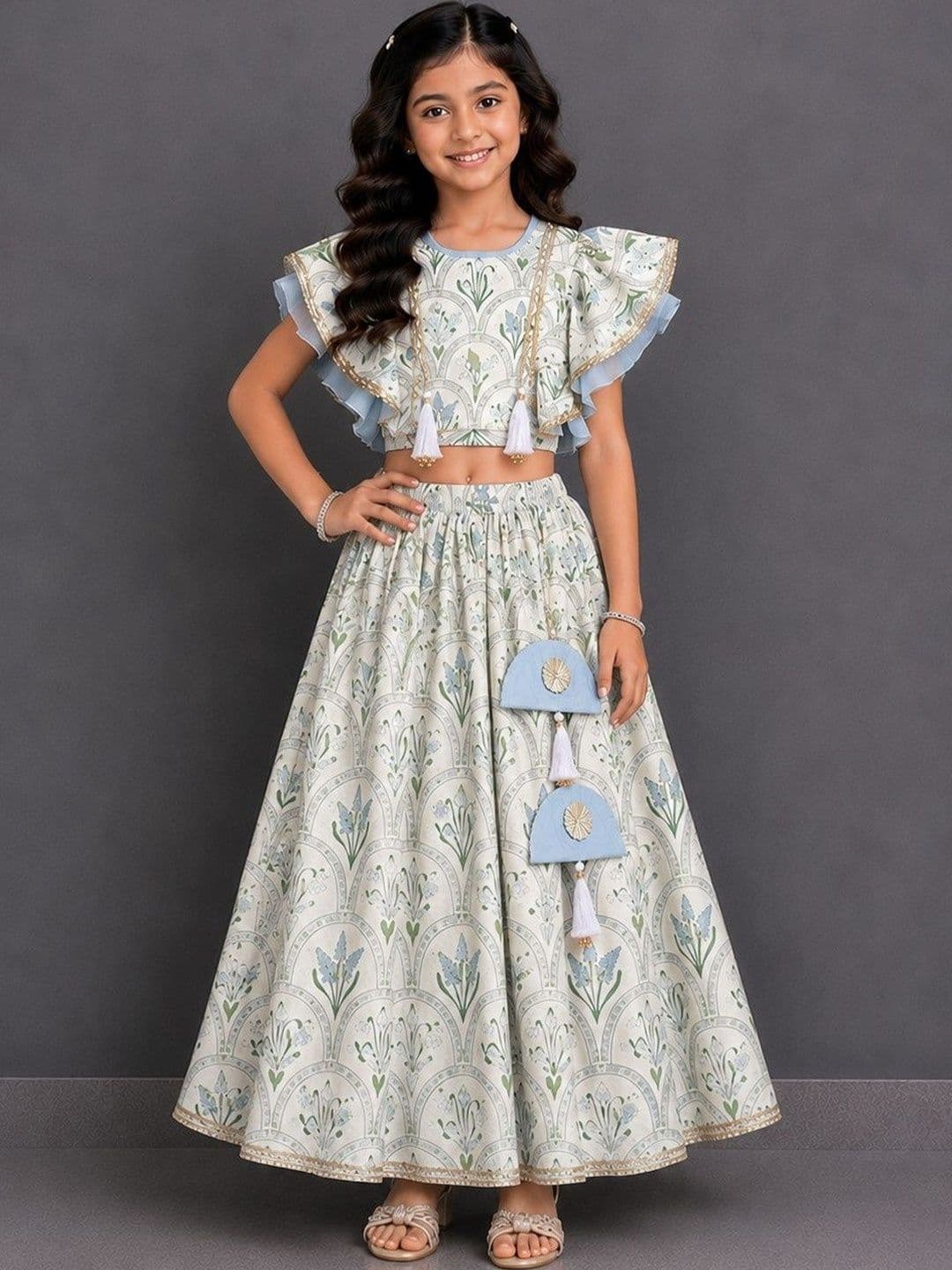 The Little Tales Girls Printed Ready to Wear Lehenga & Blouse - view 1